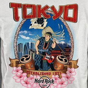Hard Rock Cafe TOKYO T Shirt Small Kabuki Japanese White Short Sleeve Japan